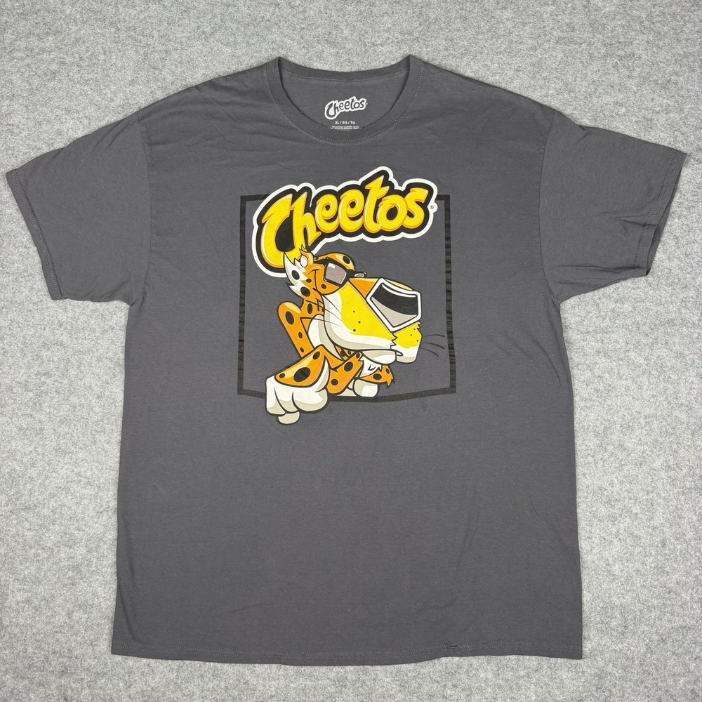 Chester Cheetah Cheetos Short Sleeve Graphic Tee Shirt Gray Size XL
